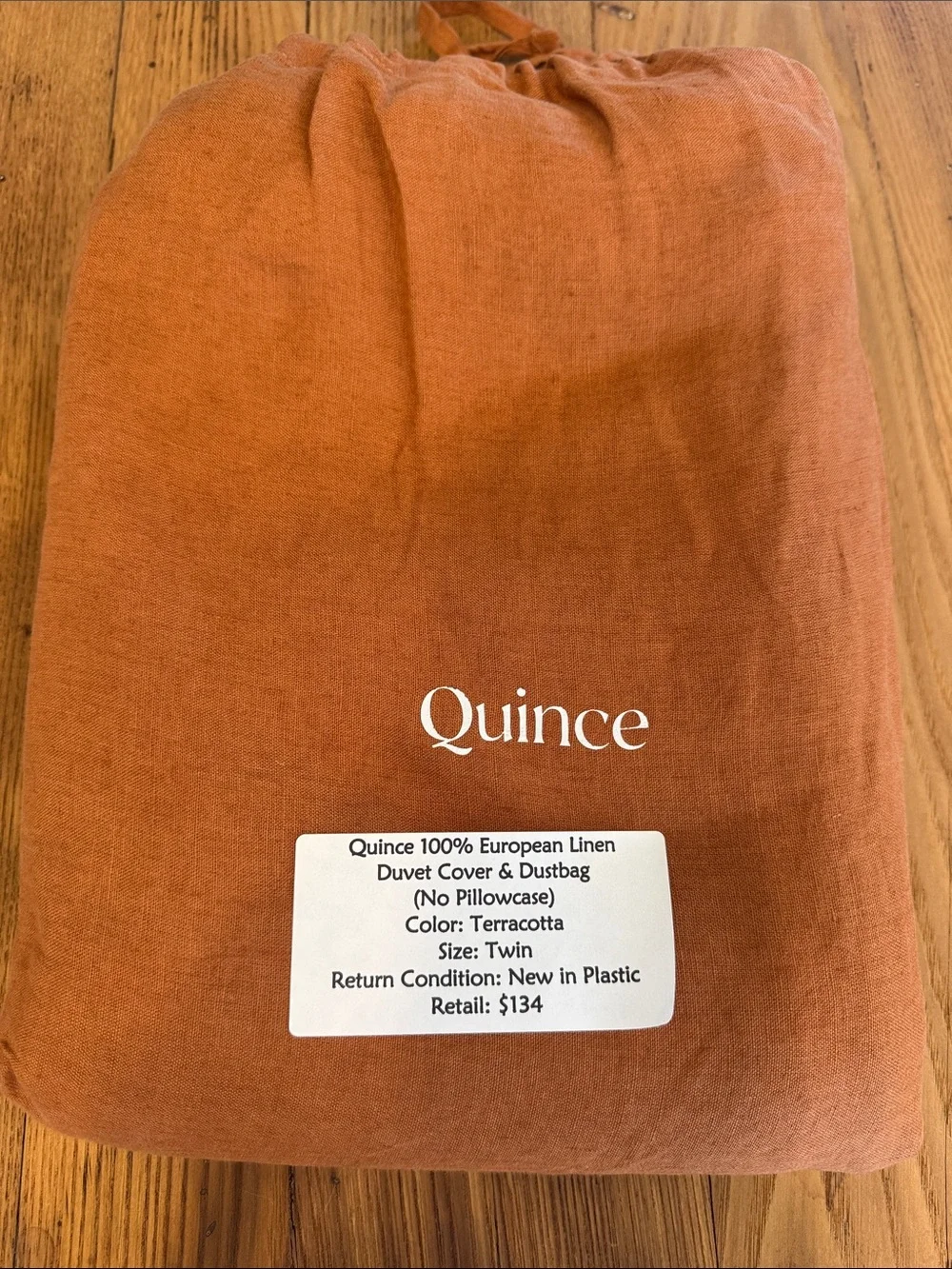 NWOT Quince 100% European Linen Duvet Cover Twin Terracotta Linen Bedding